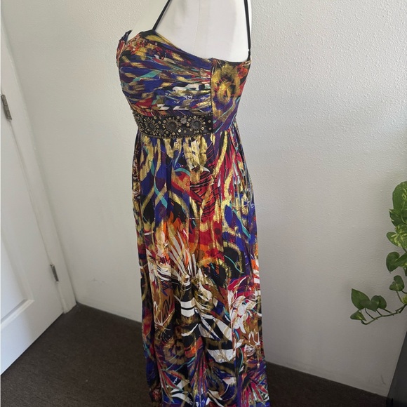 Oleg Cassini Formal Maxi Multi Color Dress - Picture 6 of 11